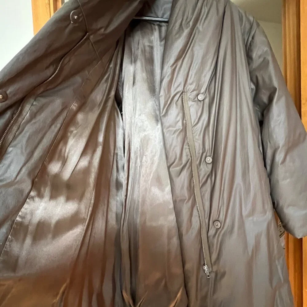 Poetry Fashion (UK) Shawl-collar Puffer Coat Dark Moss 16 Super cozy! - Picture 7 of 15